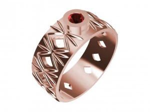 ring with gem 3D Print Model