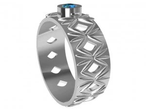 ring with gem 3D Print Model