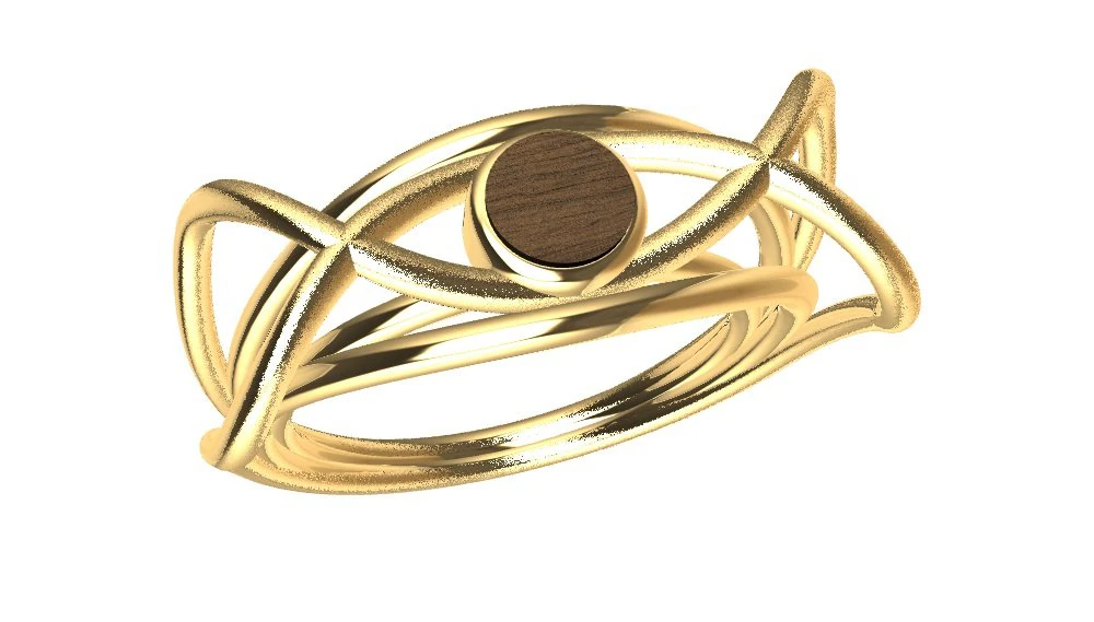 ring with wood 3D Print Model .c4d .max .obj .3ds .fbx .stl .blend 