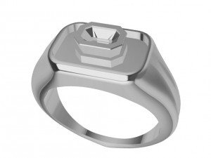 ring with gem and wood 3D 打印模型