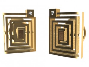 earrings with gems and wood 3D Print Model