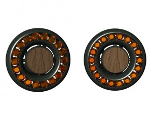earrings with gems and wood 3D Принт Модель
