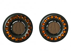 earrings with gems and wood 3D Print Model