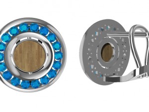 earrings with gems and wood 3D Принт Модель