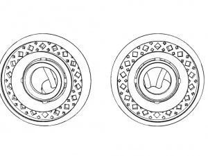 earrings with gems and wood 3D Print Model