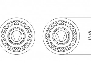 earrings with gems and wood 3D Принт Модель