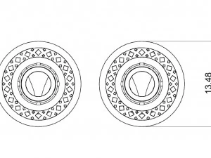 earrings with gems and wood 3D Print Model