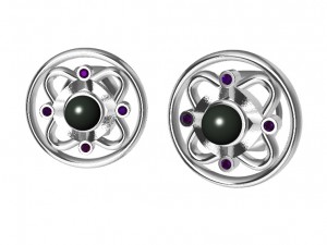 earrings with pearls and gems Model Cetak 3D