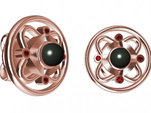 earrings with pearls and gems Model Cetak 3D