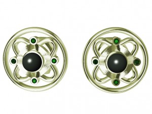 earrings with pearls and gems Model Cetak 3D