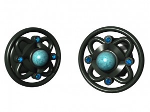 earrings with pearls and gems Model Cetak 3D