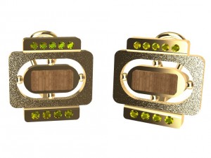 earrings with wood and gems 3D 프린트 모델
