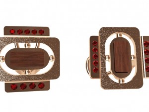 earrings with wood and gems 3D 프린트 모델
