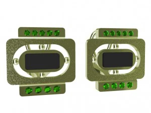 earrings with wood and gems 3D Print Model