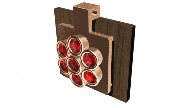 Download pendant with gems wood and other 3D Model