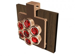 pendant with gems wood and other 3D Print Model