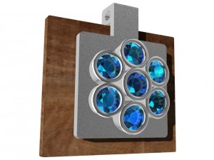 pendant with gems wood and other 3D Print Model