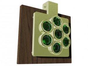 pendant with gems wood and other 3D Print Model