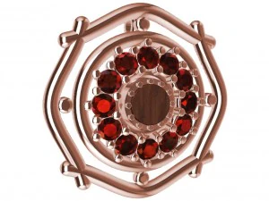 pendant with gems wood and other 3D Print Model