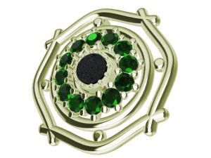 pendant with gems wood and other 3D Print Model