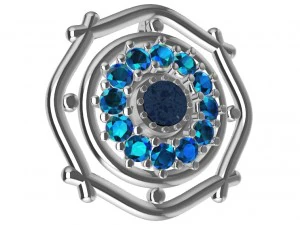 pendant with gems wood and other 3D Print Model