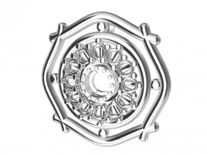 pendant with gems wood and other 3D Print Model