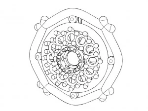 pendant with gems wood and other 3D Print Model