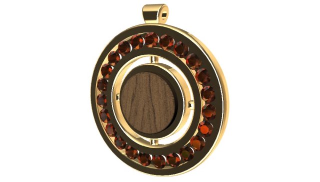 Download pendant with gems turquoise wood and other 3D Model