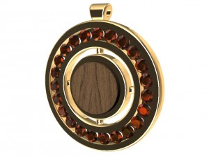 pendant with gems turquoise wood and other 3D Принт Модель