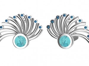 earrings with wood gems and other Modelo de Impressão 3D