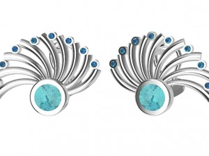 earrings with wood gems and other 3D Print Model