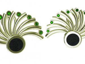 earrings with wood gems and other 3D Print Model