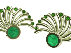 earrings with wood gems and other 3D Print Model