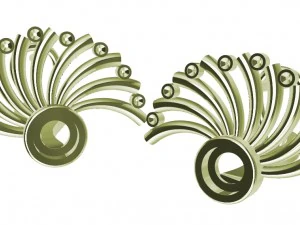 earrings with wood gems and other 3D Print Model