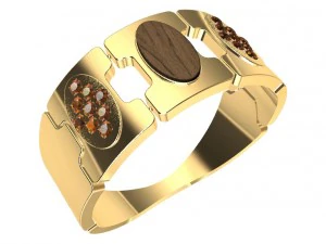 earrings with gems wood and other 3D Print Model