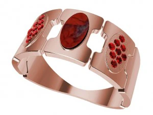 earrings with gems wood and other 3D Print Model