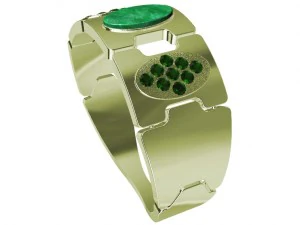 earrings with gems wood and other 3D Print Model