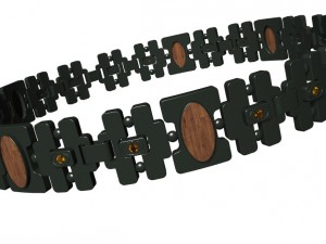 bracelet with gems wood and other Model Cetak 3D