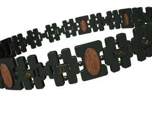 bracelet with gems wood and other 3D Print Model