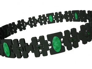 bracelet with gems wood and other 3D Print Model