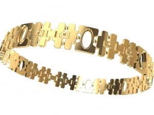bracelet with gems wood and other 3D Print Model