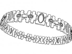 bracelet with gems wood and other Model Cetak 3D