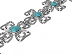 bracelet with turqueoise 3D Print Model