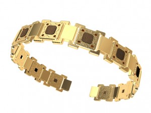 bracelet with gems - wood and other 3D 프린트 모델