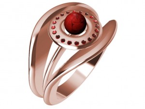 ring with gems - pearl and other 3Dプリントモデル