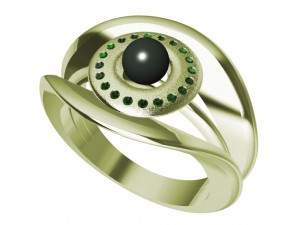 ring with gems - pearl and other 3Dプリントモデル