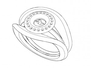 ring with gems - pearl and other 3Dプリントモデル