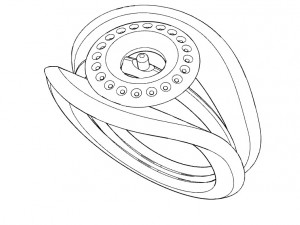 ring with gems - pearl and other 3Dプリントモデル
