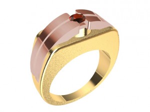 bicolor ring with gem Modello di stampa 3D