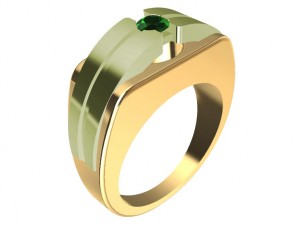 bicolor ring with gem Modello di stampa 3D